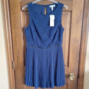 Speechless Navy Lace Sleeveless Dress
